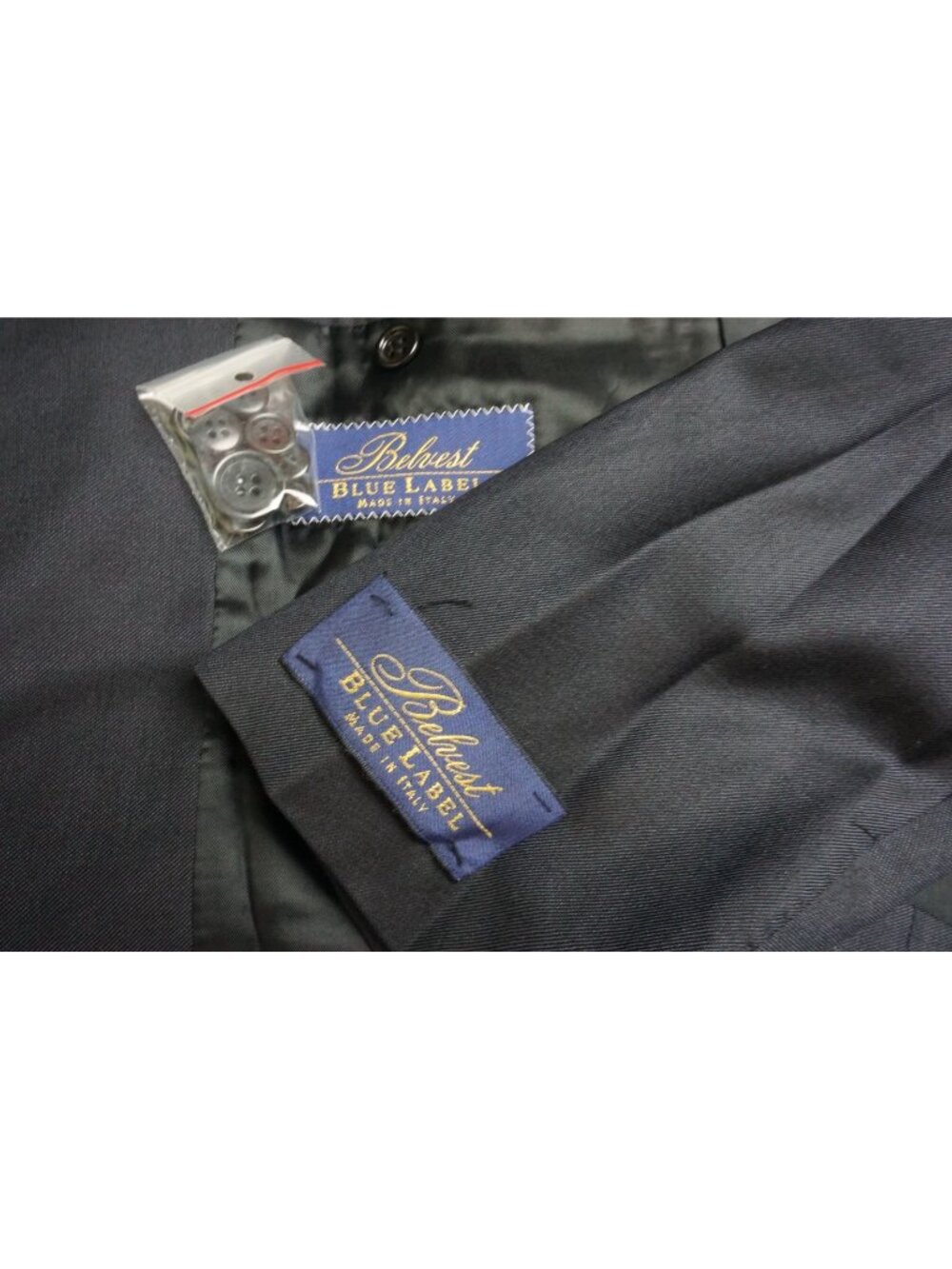 Belvest Blue Label Blue Silk Blend 2 Pc Suit Jacket Pants Sz 44R Brand New